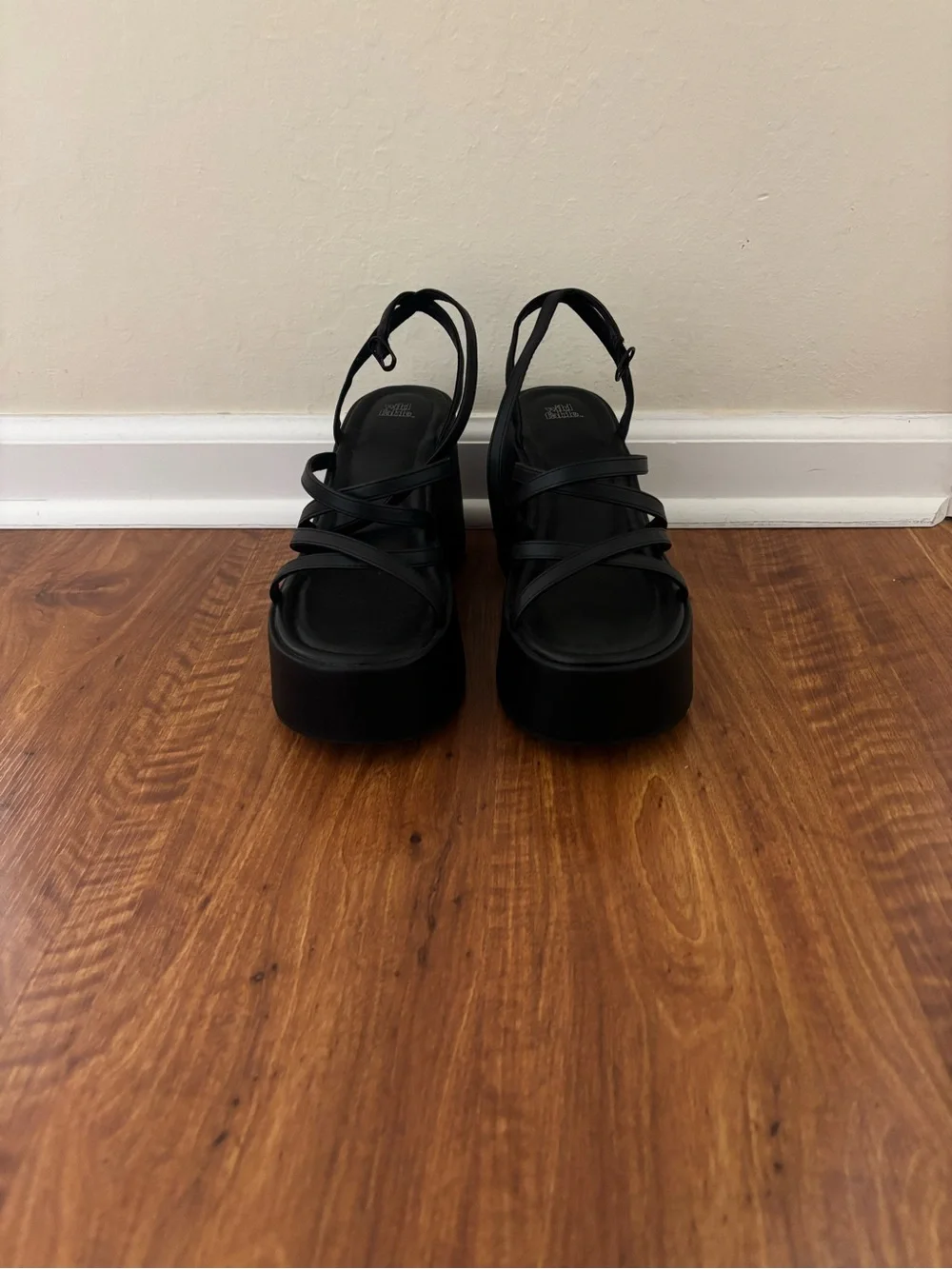wild fable Black Strappy Platform Sandals